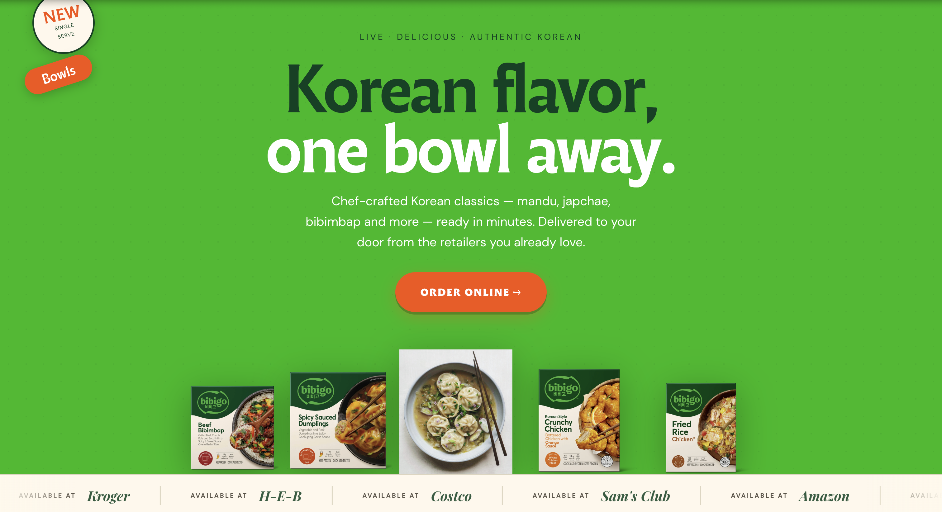 Bibigo landing page page preview