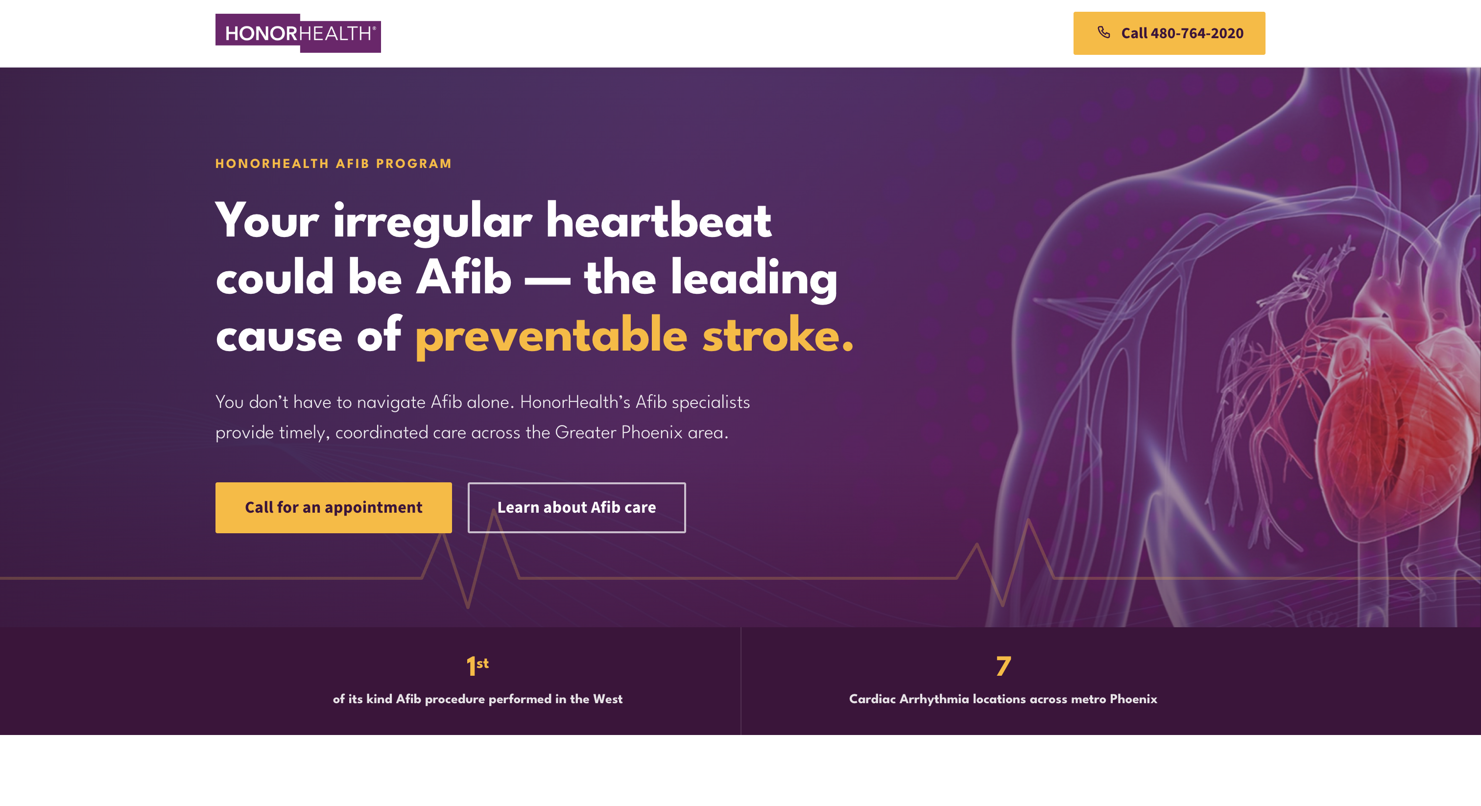 HonorHealth landing page page preview